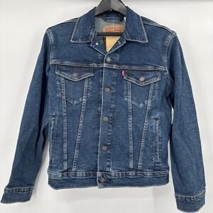 NEW LEVI'S‎ DARK WASH STANDARD FIT TRUCKER DENIM JEAN JACKET 72334-0322 SZ Small